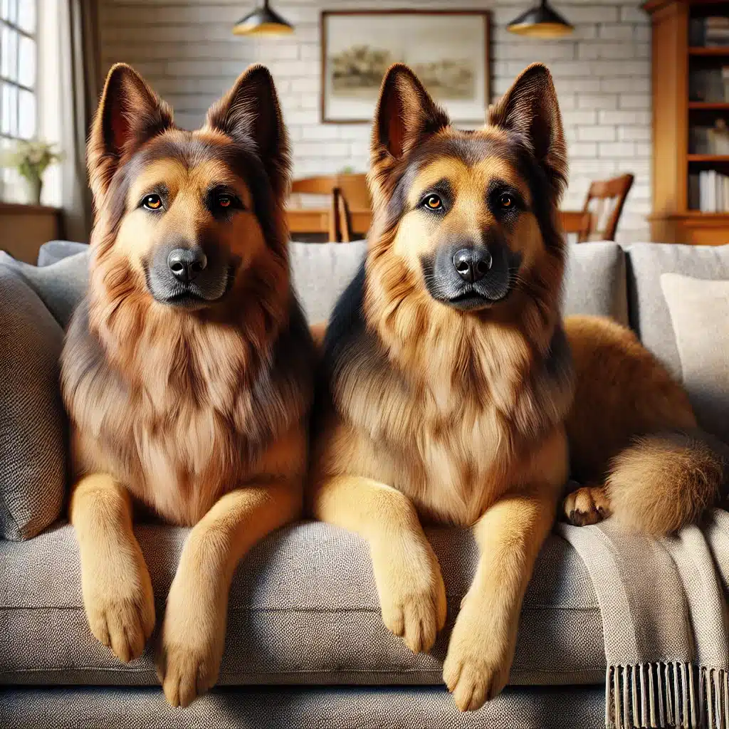 Sweets and Dolly on their couch