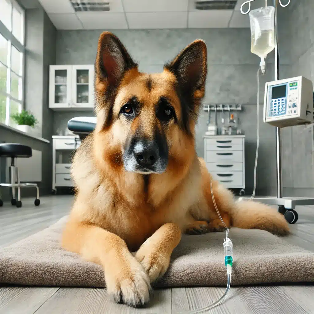 Our German Shepherd Sweets at the Vet